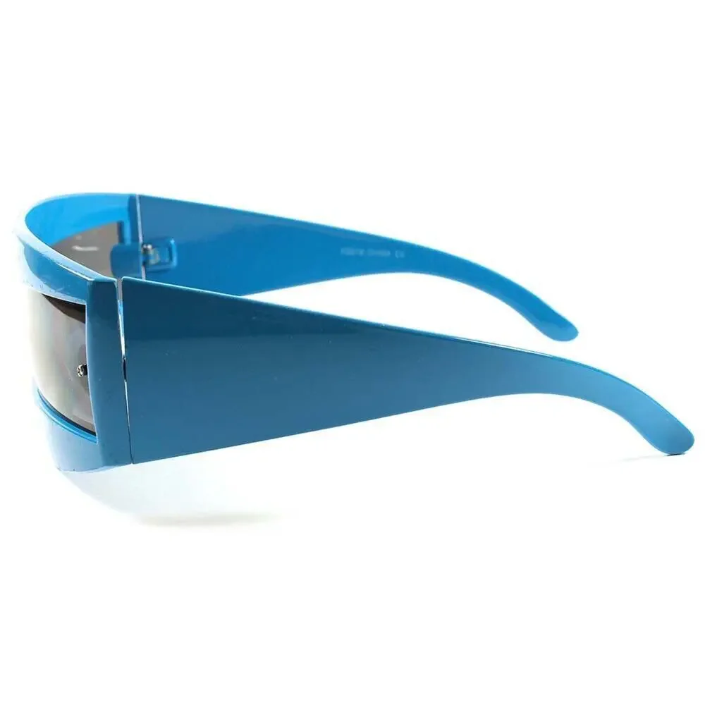Blue Cyclops Futuristic Visor Sunglasses Alien Costume